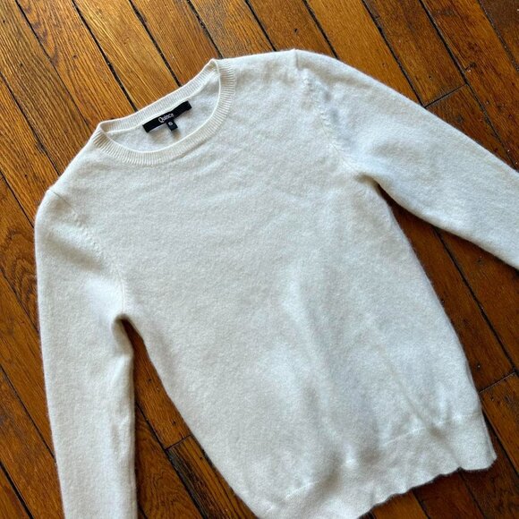 Quince 100% Cashmere Sweater Women Small Cream White. - Picture 2 of 6